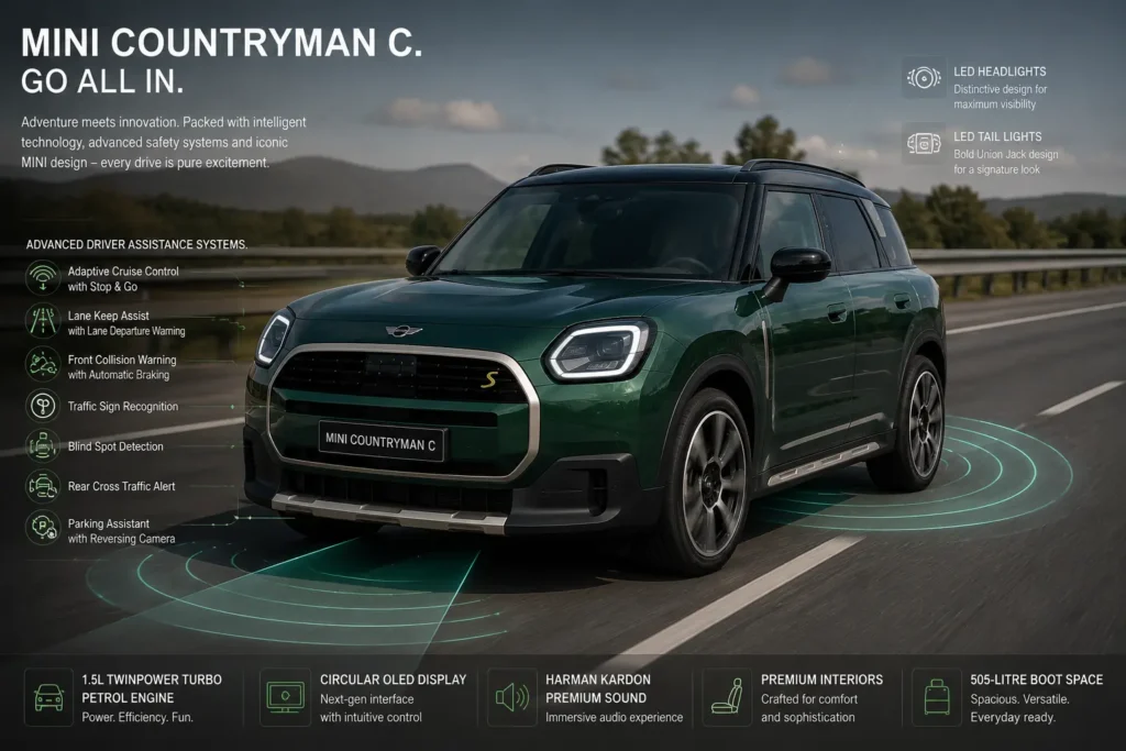 MINI Countryman C with Level 1 ADAS safety features