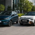 Tata Tiago EV 2026 and Citroen eC3 electric hatchbacks compared side by side
