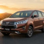 Toyota Innova Crysta 2026 front three-quarter view on highway